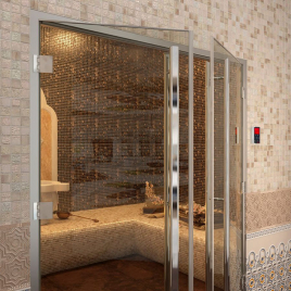 Двери DoorWood для хамам двойные
