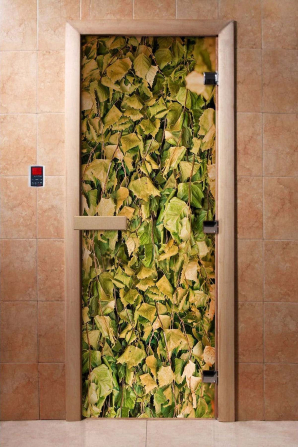 Стеклянные двери DoorWood с фотопечатью А001, коробка ольха